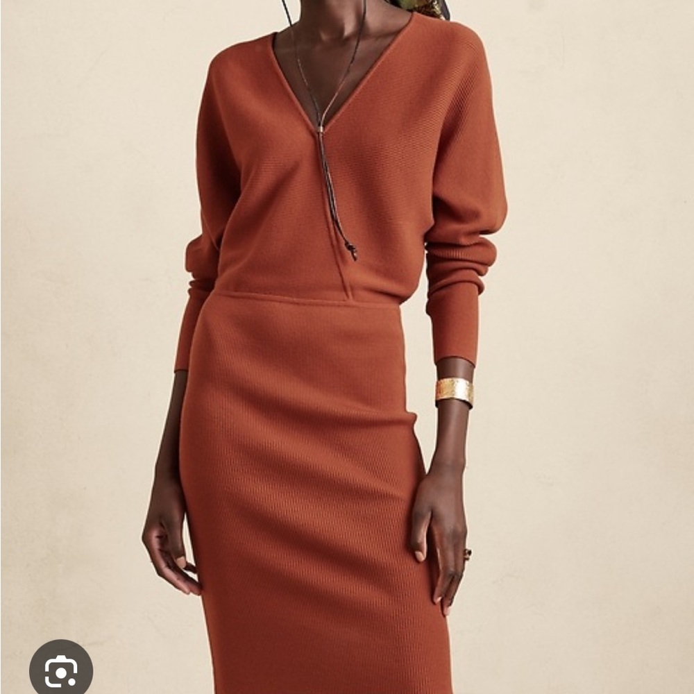 Banana Republic Terracotta Ribbed Dress